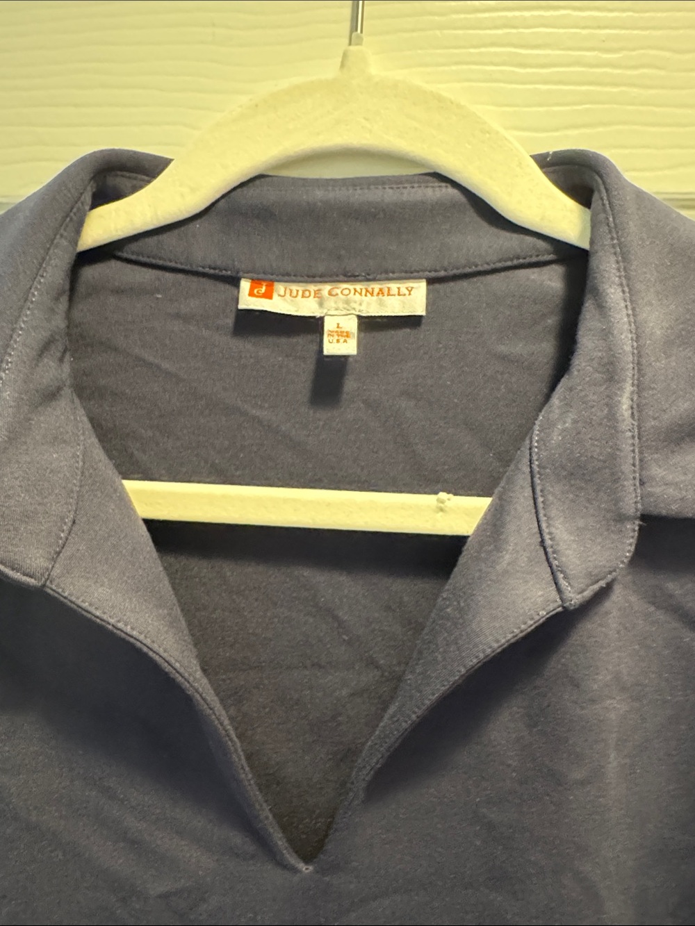 Jude Connally Slate Blue V-Neck Polo